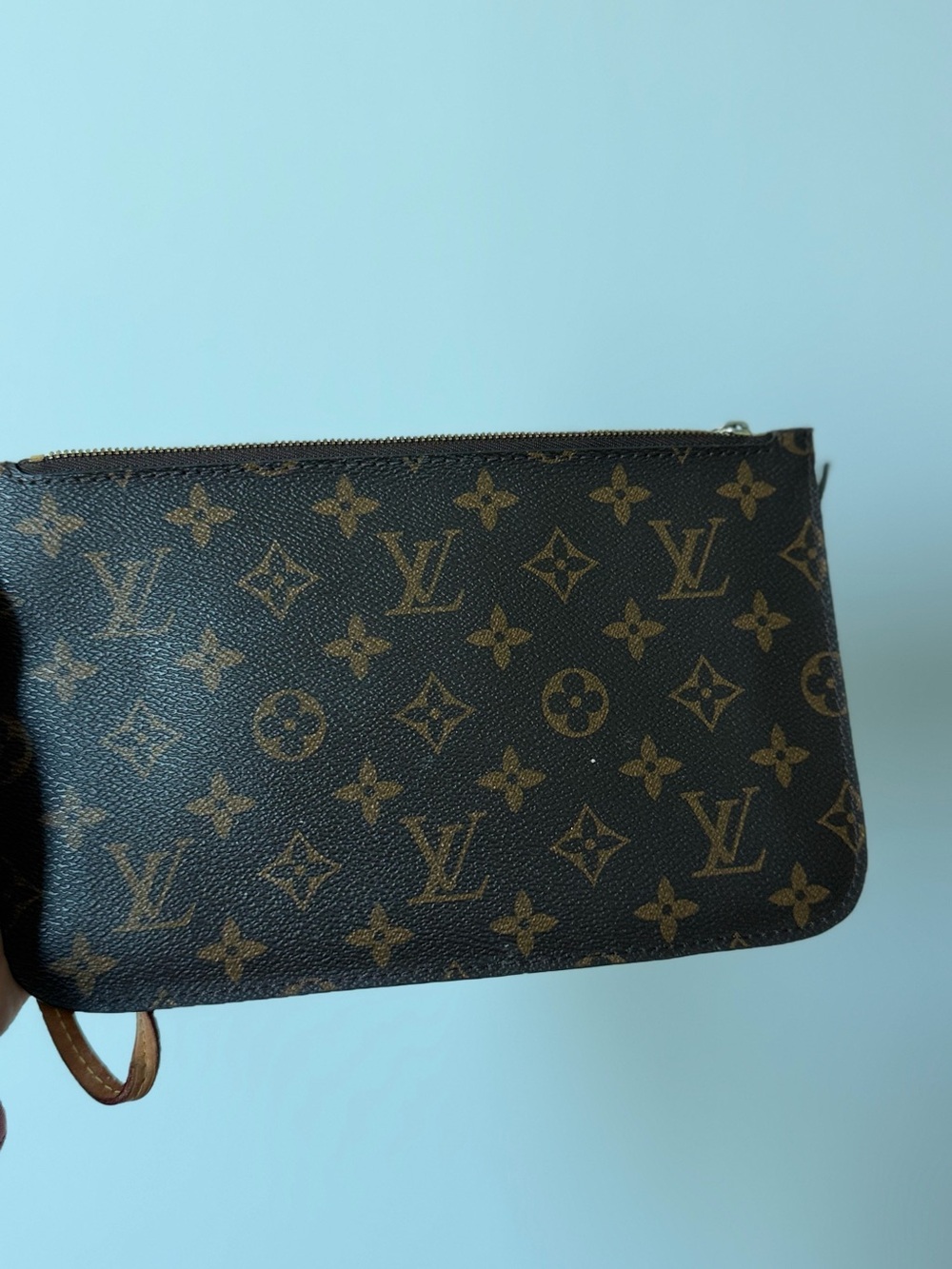 Louis Vuitton Monogram Canvas Wristlet in Brown & Gold